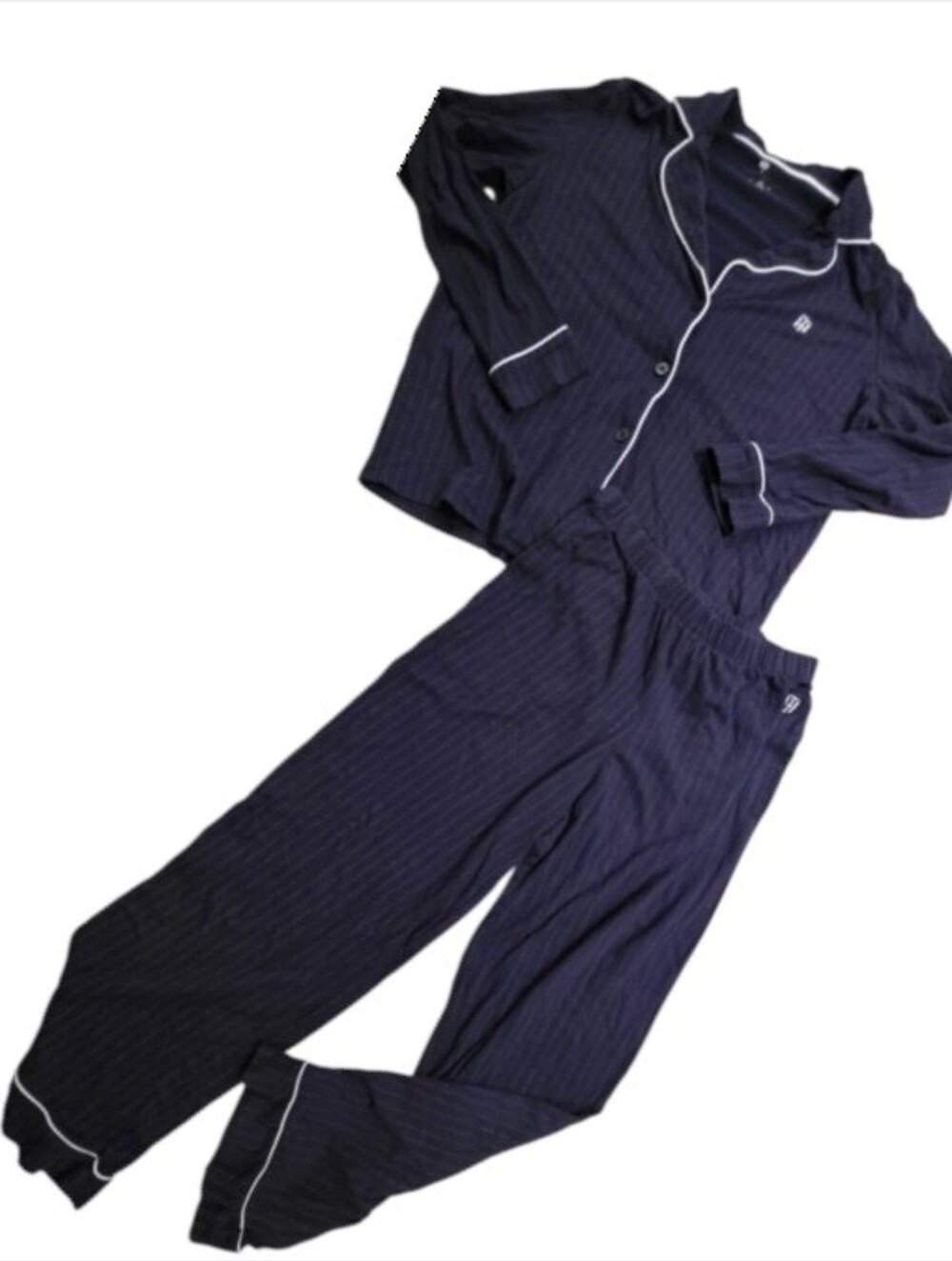 Tommy Hilfiger Cotton Blend PJ Set In Navy Blue